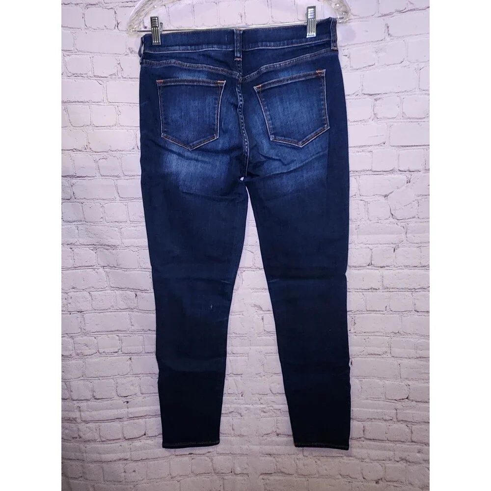 J. Crew Stretch Skinny Jeans Womens 28 Dark Wash Low Rise Denim